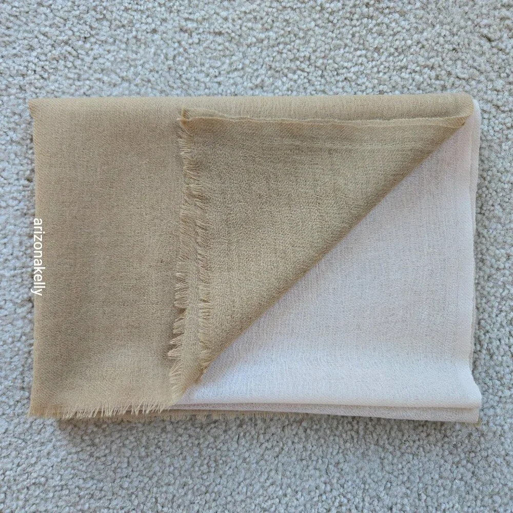 J. Crew Wool Scarf Ombre Gradient Tan to Cream